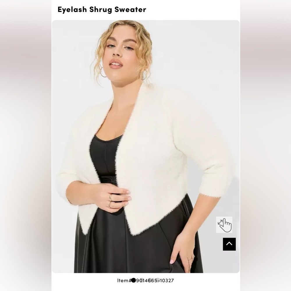 Torrid Soft Cream Women Open-Front Eyelash Shrug Sweater Sz 2 New 3/4 sleeves‎